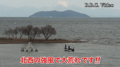 北西の強風で大荒れの琵琶湖!! 湖上はガラ空きに戻りました #今日の琵琶湖（YouTubeムービー 23/02/25）