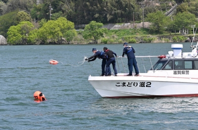 琵琶湖水上警察の船舶総合訓練