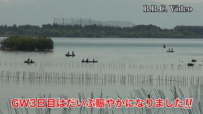 GW3日目の琵琶湖南湖はボートが少し増えて賑やかになりました #今日の琵琶湖（YouTubeムービー 23/05/01）
