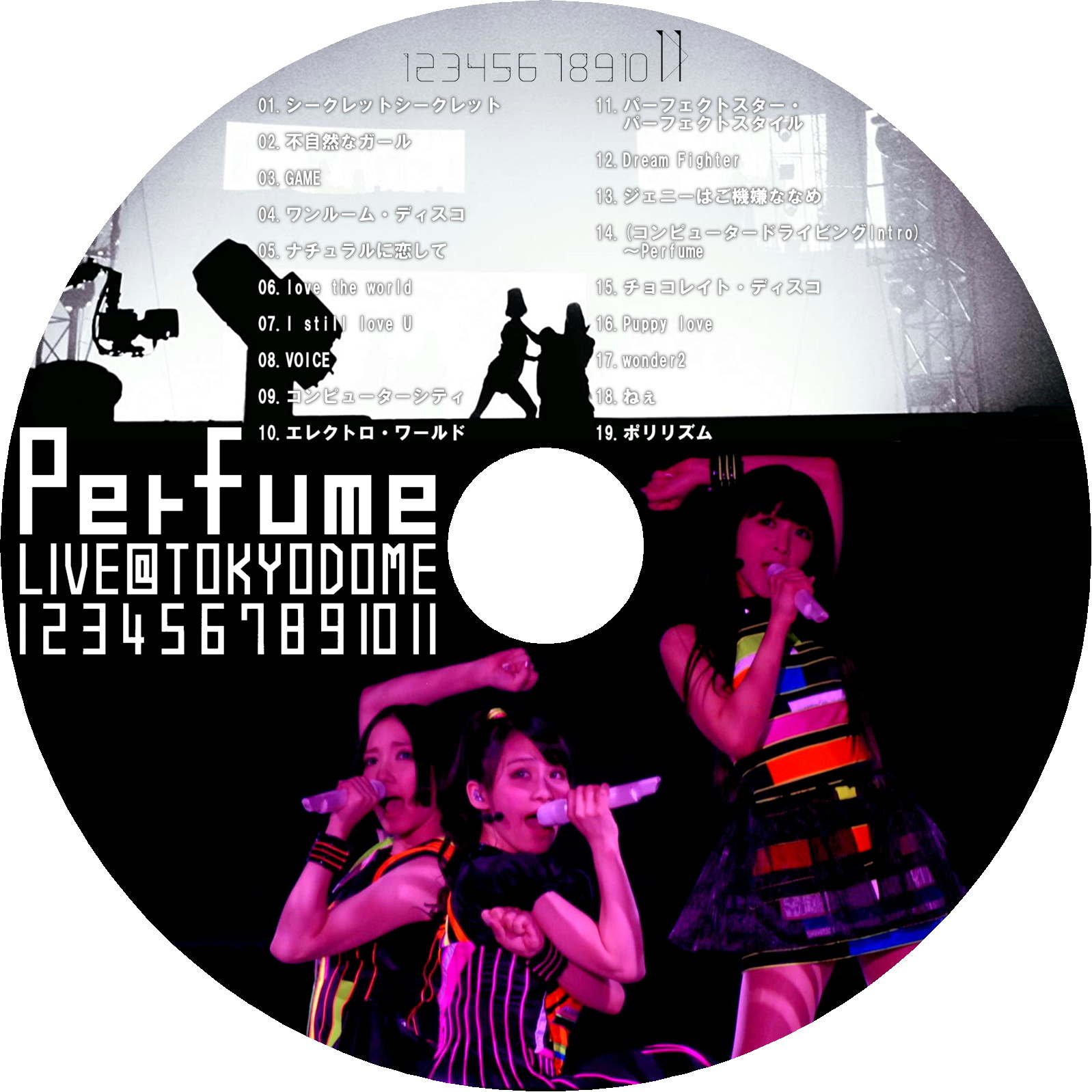 Perfume LIVE @東京ドーム 「1 2 3 4 5 6 7 8 9 10 11」　ラベル