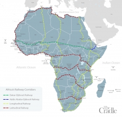 Railway lines in the African continent