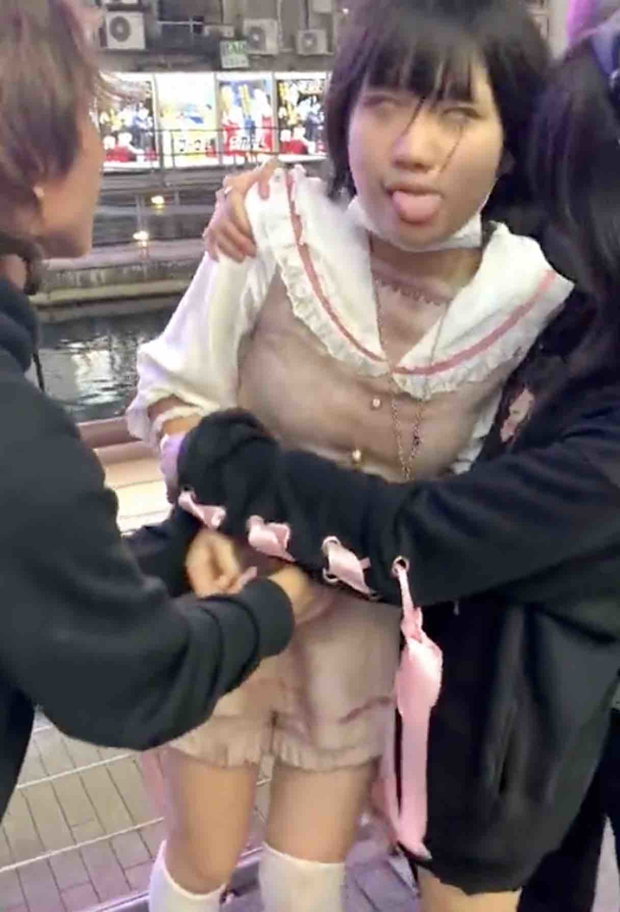 大阪・ミナミのグリ下で少女が白目を剥いてラリってる動画が拡散…中学生との性行為も