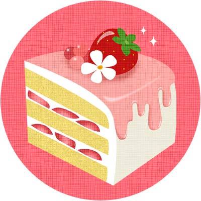 【いちごのショートケーキ】スイーツのイラストアイコン