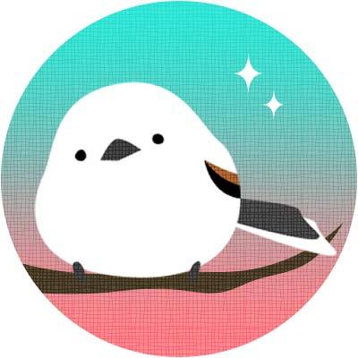 【シマエナガ】鳥のイラストアイコン
