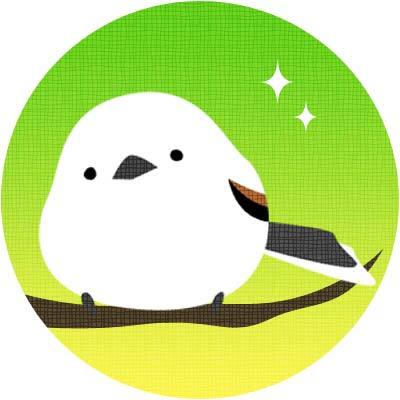 【シマエナガ】鳥のイラストアイコン