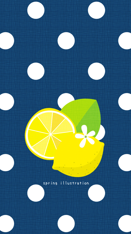 【レモン】果物のイラストスマホ壁紙・背景