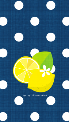 【レモン】果物のイラストスマホ壁紙・背景