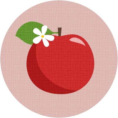 【りんご】秋の果物のイラストアイコン