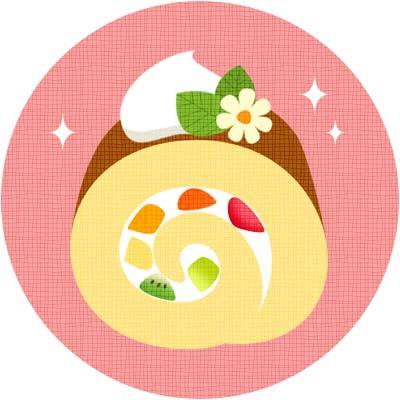 【フルーツロールケーキ】スイーツのイラストアイコン