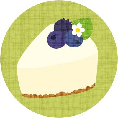 【ブルーベリーレアチーズケーキ】スイーツのイラストアイコン