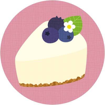 【ブルーベリーレアチーズケーキ】スイーツのイラストアイコン